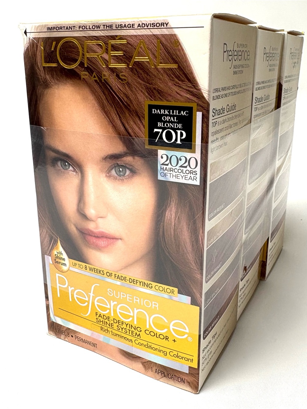 L'Oreal Preference Dark Lilac Opal Blonde (7OP) Hair Color 3 pack